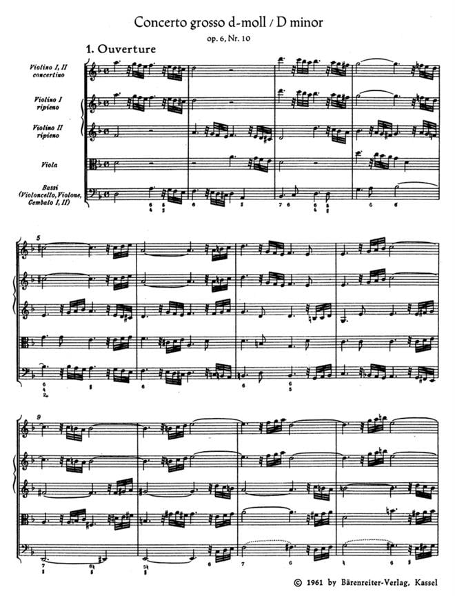 Concerto grosso d minor op. 6-10 HWV 328